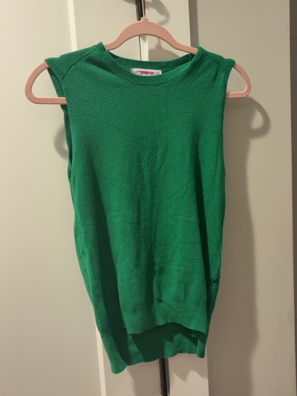 Zara Bright Green Sleeveless Knit Tank